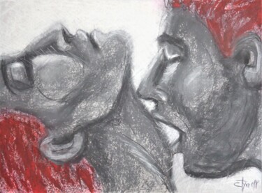 Disegno intitolato "Lovers - Morning Li…" da Carmen Tyrrell, Opera d'arte originale, Pastello