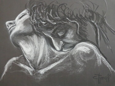 Disegno intitolato "Lovers - Desire" da Carmen Tyrrell, Opera d'arte originale, Carbone