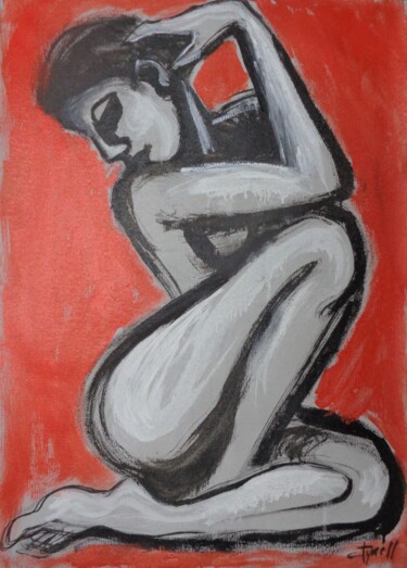 Painting titled "Posture 2" by Carmen Tyrrell, Original Artwork, Acrylic
