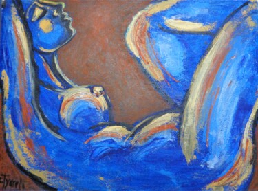 Ζωγραφική με τίτλο "Nocturne 2" από Carmen Tyrrell, Αυθεντικά έργα τέχνης, Ακρυλικό