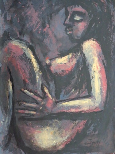 Painting titled "Woman Resting 2" by Carmen Tyrrell, Original Artwork, Acrylic