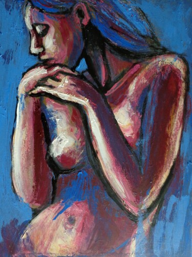 Painting titled "Sentimental Mood" by Carmen Tyrrell, Original Artwork, Acrylic Mounted on Wood Stretcher frame