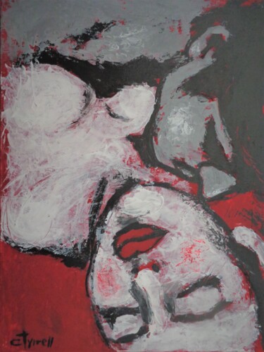 Schilderij getiteld "Lovers - Pleasure 4" door Carmen Tyrrell, Origineel Kunstwerk, Acryl Gemonteerd op Karton