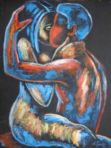 Painting titled "Lovers - Night Of P…" by Carmen Tyrrell, Original Artwork, Acrylic