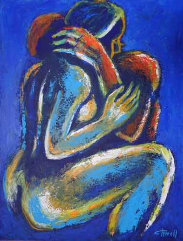 Pittura intitolato "Lovers - Night Of P…" da Carmen Tyrrell, Opera d'arte originale, Acrilico Montato su Telaio per barella…