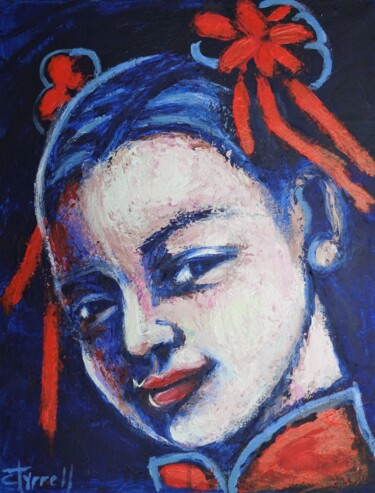 Painting titled "From China With Love" by Carmen Tyrrell, Original Artwork, Acrylic Mounted on Wood Stretcher frame