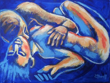 Картина под названием "Lovers - Love Of My…" - Carmen Tyrrell, Подлинное произведение искусства, Акрил Установлен на Деревян…