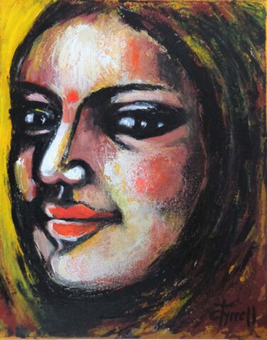 Pintura titulada "From India With Love" por Carmen Tyrrell, Obra de arte original, Acrílico Montado en Bastidor de camilla d…