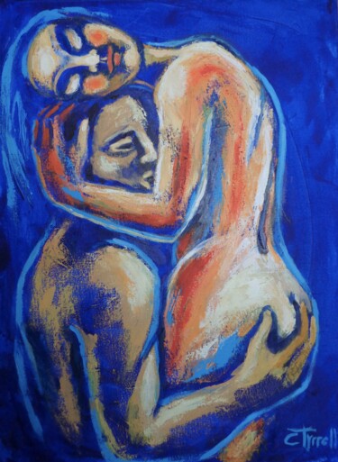 Painting titled "Lovers - Love Of My…" by Carmen Tyrrell, Original Artwork, Acrylic Mounted on Wood Stretcher frame