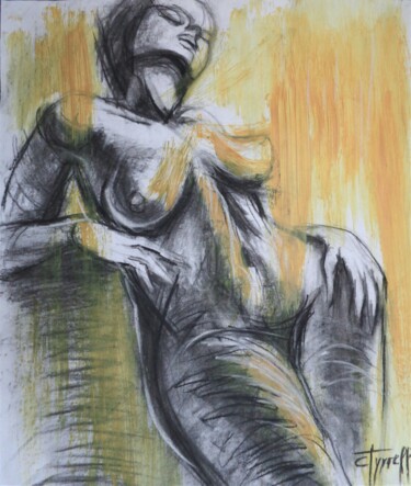 Drawing titled "The Morning Light 1" by Carmen Tyrrell, Original Artwork, Charcoal