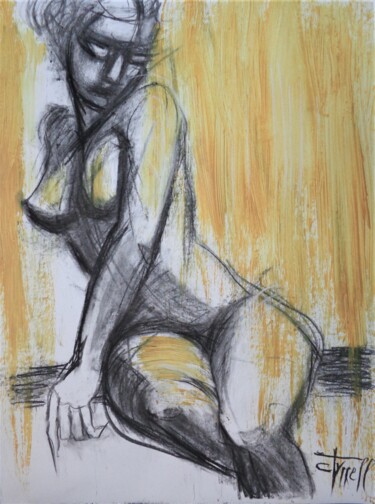 Zeichnungen mit dem Titel "The Morning Light 2" von Carmen Tyrrell, Original-Kunstwerk, Kohle