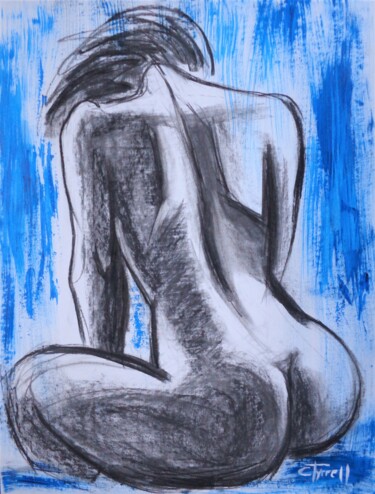 Рисунок под названием "The Evening Light 1" - Carmen Tyrrell, Подлинное произведение искусства, Древесный уголь