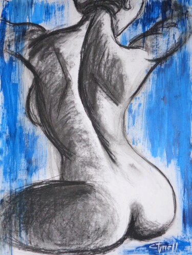Рисунок под названием "The Evening Light 2" - Carmen Tyrrell, Подлинное произведение искусства, Древесный уголь