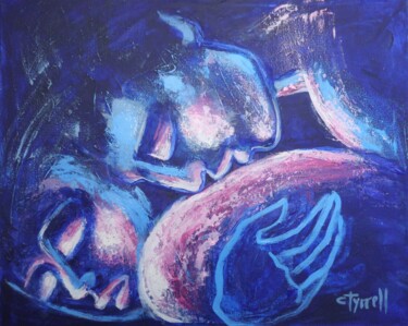 Painting titled "Lovers - Love And C…" by Carmen Tyrrell, Original Artwork, Acrylic Mounted on Wood Stretcher frame