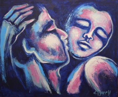 Painting titled "Lovers - Love And C…" by Carmen Tyrrell, Original Artwork, Acrylic Mounted on Wood Stretcher frame