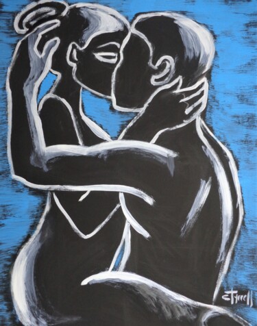 Painting titled "Lovers - Pure Love 1" by Carmen Tyrrell, Original Artwork, Acrylic