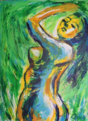 Peinture intitulée "Nature Lover 1" par Carmen Tyrrell, Œuvre d'art originale, Acrylique