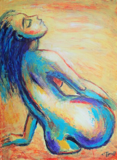 Schilderij getiteld "Sun Lover 1" door Carmen Tyrrell, Origineel Kunstwerk, Acryl
