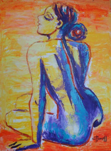 Pittura intitolato "Sun Lover 2" da Carmen Tyrrell, Opera d'arte originale, Acrilico