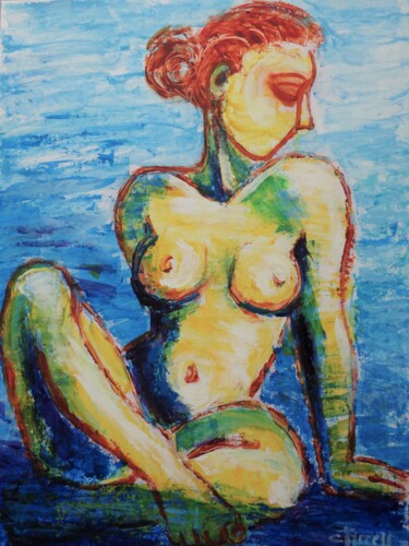 Malarstwo zatytułowany „Sea Lover 2” autorstwa Carmen Tyrrell, Oryginalna praca, Akryl