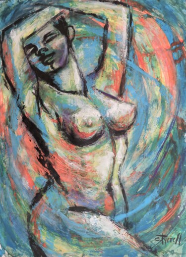 Painting titled "Dancing With The Wi…" by Carmen Tyrrell, Original Artwork, Acrylic