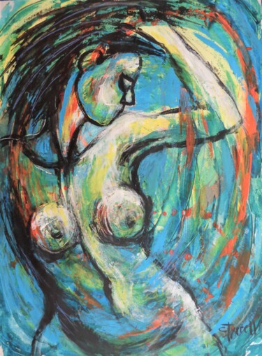 Painting titled "Dancing With The Wi…" by Carmen Tyrrell, Original Artwork, Acrylic