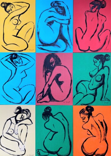 Malerei mit dem Titel "Posers On Colours (…" von Carmen Tyrrell, Original-Kunstwerk, Acryl