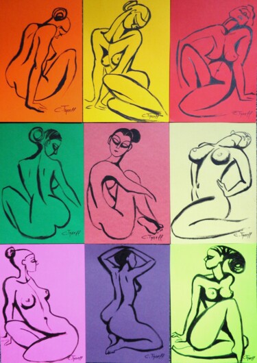 Pintura titulada "Posers On Colours (…" por Carmen Tyrrell, Obra de arte original, Acrílico