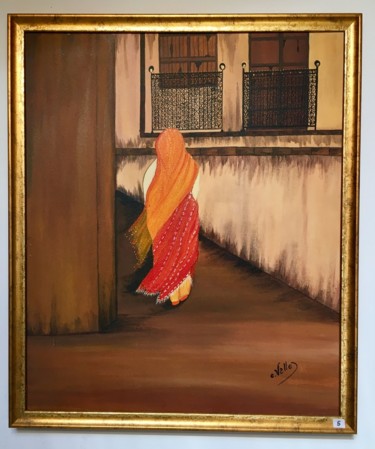 Painting titled "Une femme" by Carmen, Original Artwork, Acrylic