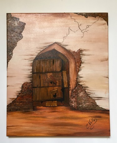 Peinture intitulée "Porte ouverte ou fe…" par Carmen, Œuvre d'art originale, Acrylique