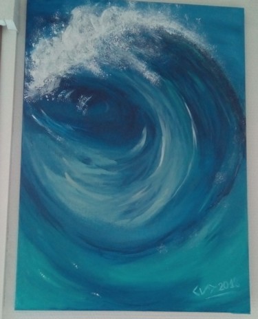 Schilderij getiteld "Surfwave.jpg" door Cvd, Origineel Kunstwerk, Acryl