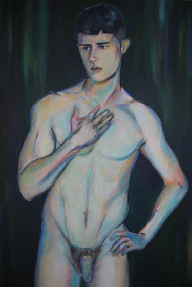 Malerei mit dem Titel "Desnudo" von Carmen González Barrera, Original-Kunstwerk, Acryl