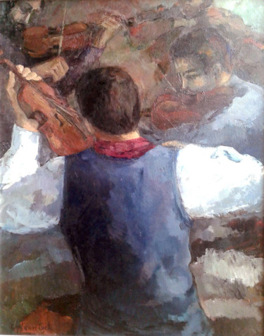 Painting titled "El ensayo" by Carmen Gutierrez Cueto, Original Artwork, Oil