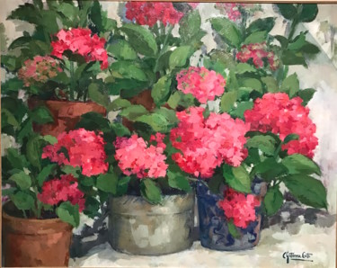 Painting titled "C40 Macetas de hort…" by Carmen Gutierrez Cueto, Original Artwork, Oil