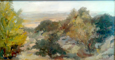 Painting titled "B16 Encinas y chopos" by Carmen Gutierrez Cueto, Original Artwork, Oil