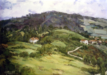 Painting titled "V82 Paisaje asturia…" by Carmen Gutierrez Cueto, Original Artwork, Oil