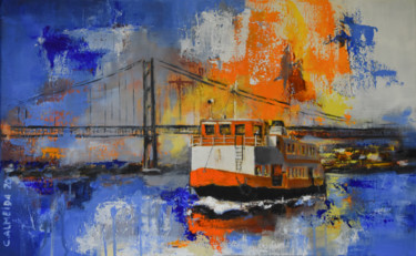 Painting titled "Crossing River" by Carmo Almeida, Original Artwork, Acrylic