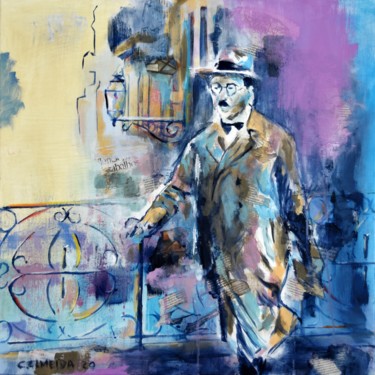 Schilderij getiteld "Lisboa de Pessoa" door Carmo Almeida, Origineel Kunstwerk, Acryl