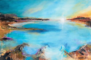 Painting titled "Lake dream" by Carmo Almeida, Original Artwork, Acrylic