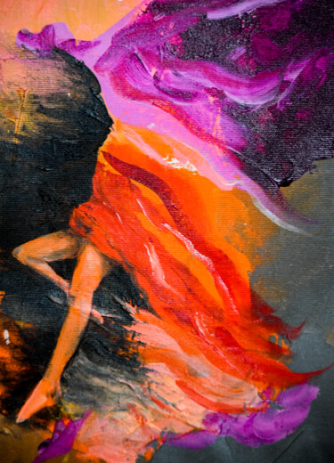 Peinture intitulée "Fire Muse" par Carmo Almeida, Œuvre d'art originale, Acrylique