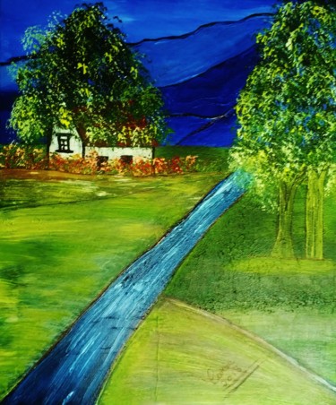 Pintura titulada "Casa de campo" por Carma Carvalho, Obra de arte original
