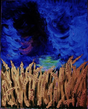 Pintura titulada "Seara de trigo" por Carma Carvalho, Obra de arte original