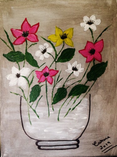 Pintura intitulada "Arranjo floral-5" por Carma Carvalho, Obras de arte originais