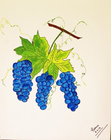 Pintura intitulada "cacho-de-uvas.jpg" por Carma Carvalho, Obras de arte originais