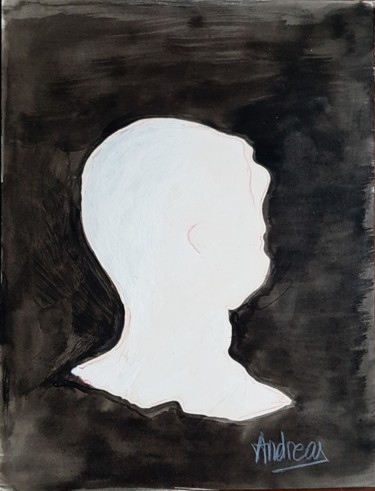 Drawing titled "l'autre" by Andreas Collection, Original Artwork, Gouache