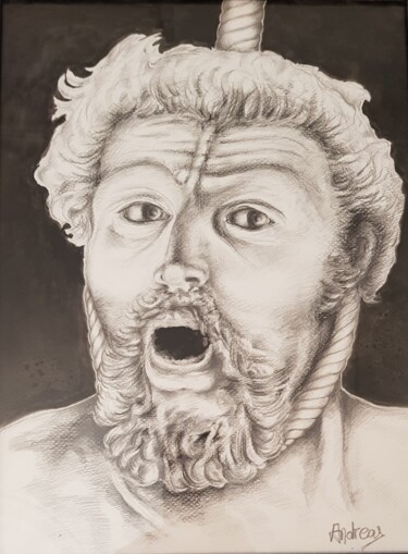 Dessin intitulée "Le dernier souffle" par Andreas Collection, Œuvre d'art originale, Crayon