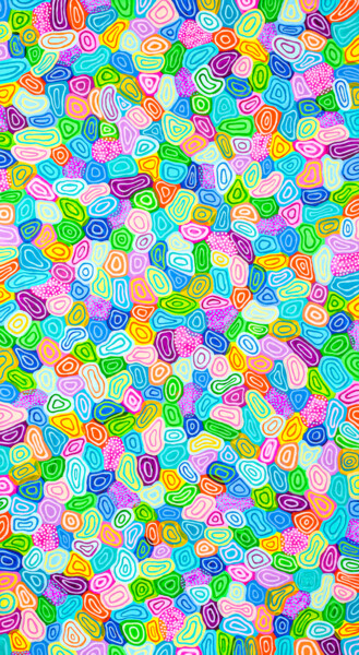 Malarstwo zatytułowany „Bubbles and Confett…” autorstwa Caro Bay, Oryginalna praca, Akryl