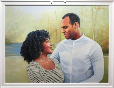 Painting titled "SHAÏNA & DAVID, pai…" by Carobert, Original Artwork, Acrylic Mounted on artwork_cat.