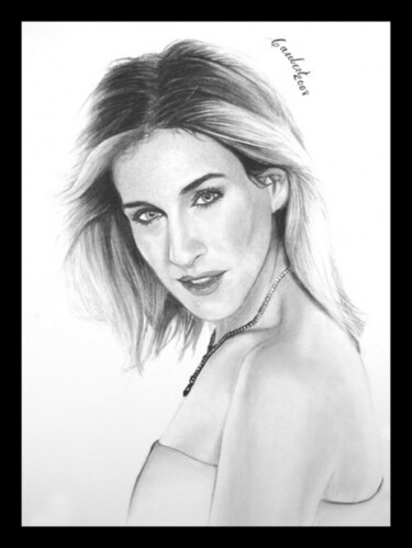 Dessin intitulée "SARAH JESSICA PARKER" par Carobert, Œuvre d'art originale, Graphite