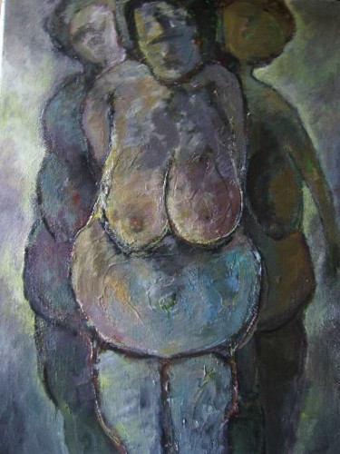 Painting titled "Nu (3 Femmes )" by Odile Caron, Original Artwork, Oil